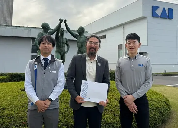 Dr. Aram with KAI Medical staff outside the KAI factory in Seki, Japan